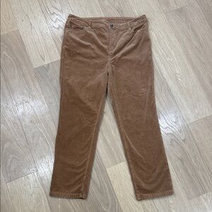 Style & Co. Tan Corduroy Straight Leg Pants Size 14 Petite